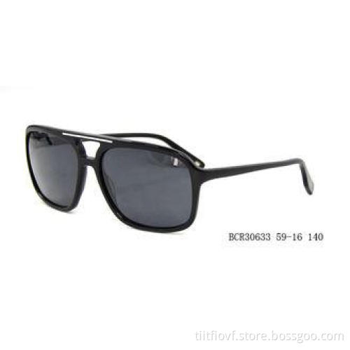 Mens Acetate Frame Sunglasses , Retro Style Round Black Fra